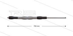 Düsenrohr &quot;Iso88&quot; - L=700mm - gerade - Edelstahl - Handgriff L=400mm drehbar - schwarz/grau/schwarz