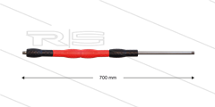 Düsenrohr &quot;Iso88&quot; - L=700mm - gerade - Edelstahl - Handgriff L=400mm drehbar - schwarz/rot/schwarz