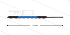 Düsenrohr &quot;Iso77&quot; - L=700mm - gerade - Edelstahl - Handgriff L=400mm drehbar - schwarz/blau/schwarz