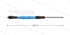 Düsenrohr &quot;Iso88&quot; - L=1000mm - gerade - Edelstahl - Handgriff L=400mm drehbar - schwarz/blau/schwarz