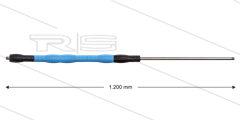 Düsenrohr &quot;Iso88&quot; - L=1200mm - gerade - Edelstahl - Handgriff L=500mm drehbar