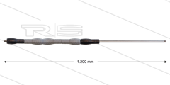 Düsenrohr &quot;Iso88&quot; - L=1200mm - gerade - Edelstahl - Handgriff L=500mm drehbar