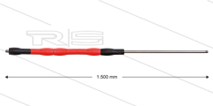 Düsenrohr &quot;Iso88&quot; - L=1500mm - gerade - Edelstahl - Handgriff L=500mm drehbar