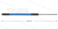 Düsenrohr &quot;Iso77&quot; - L=2000mm - gerade - Edelstahl - Handgriff L=500mm drehbar - schwarz/blau/schwarz