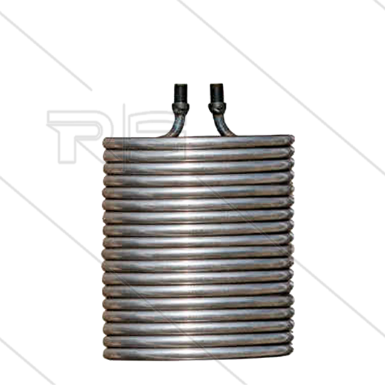 Heizschlange HDS 10/20-4M/SX - Abstand der Anschlüsse: 57mm - Rohr Ø17,2mm - H: 580mm - Ø277mm