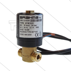 Magnetventil -Tecno.mec - Brahma - 2 x 1/4&quot; AG - 24V DC - 10W - 20 Bar - mit kabel L=60cm