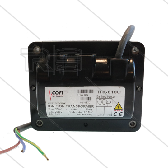 Zündtrafo Tecno.mec - COFI TRS818C - Primair: 230V / 0,9A - Secundair: 2 x 4kV / 18mA