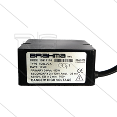 Zündtrafo Tecno.mec - für Brahma - Primair: 24V DC - 2,1A - Secundair: 2 x 12kV - 25mA