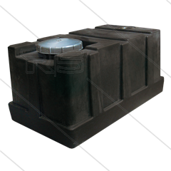 Tank - 275 Liter - Kunststoff - Schwarz - mit flachem Boden - 2 Deckel - LxBxH= 1100 x 600 x 615mm