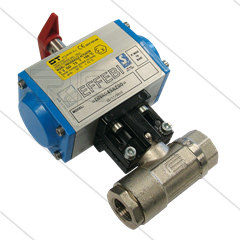 Pneumatischer Kugelhahn 3/8&quot; mit doppelt wirkendem Aktuator - 210 Bar - 2 x 3/8&quot; IG