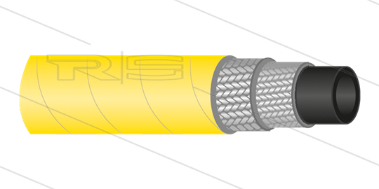 HD-Schlauch 2SC-10 (3/8&quot;) - Tierfettbeständig - gelb - 400 Bar - Ø17,7mm - 120°C