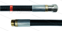 NW5 Rohrreinigungsschlauch - 50m - 200 Bar - mit Düse mit frontbohrung - max 60°C - 1/4&quot; AG