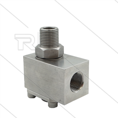 Winkeldrehgelenk WDTH10/304 - 3/8" IG x 3/8" AG - 400 bar - NW10 - max. 100°C - Edelstahl - Dichtung PTFE/EPDM