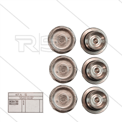Kit 5 - Satz Ventilstopfen + O-Ringe (6x) - Messing vernickelt - M24x2x16,5 - Serie 47