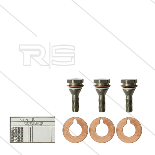 Kit 6 - Satz Plungerschrauben + Dichtungen (3x) - Serie 47 + 48 + 50