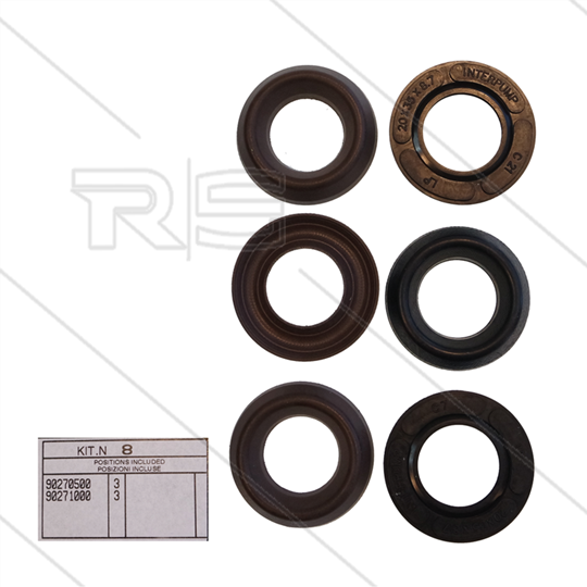 Kit 8 - Manschettensatz Ø20mm für 3 Plunger - Serie 47 + 48 + 69