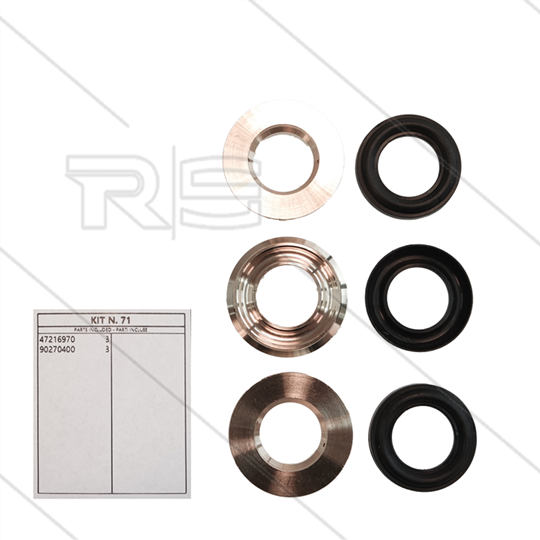 Kit 71 - Satz Messing Zwischenringe + restop-Ringe Ø20mm (3x) - Serie 47 + 48 + 69
