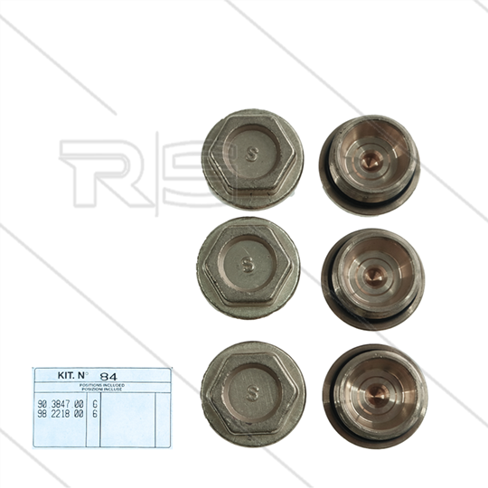Kit 84 - Satz Ventilstopfen + O-Ringe (6x) - M24x1.5 - Serie 51