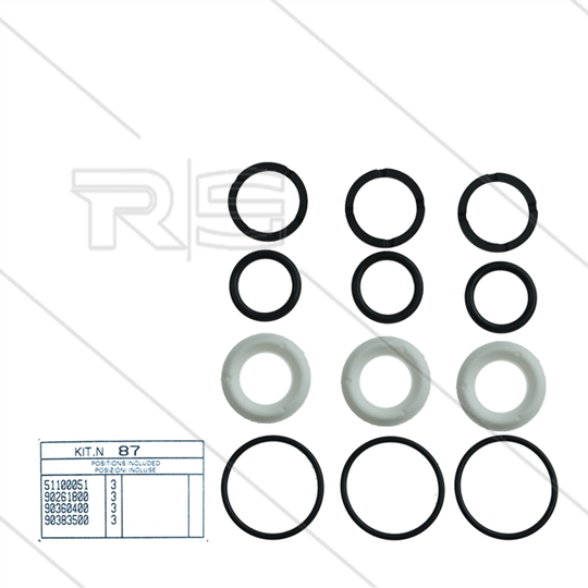 Kit 87 - Manschettensatz Ø15mm für 3 Plunger