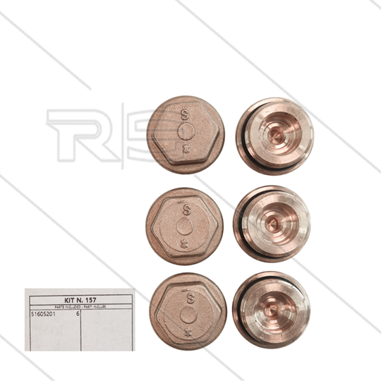 Kit 157 - Satz Ventilstopfen + O-Ring (6x) - M24x1,5x11,2- Serie 51 Misting
