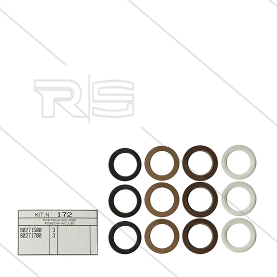 Kit 172 - Satz Hochdruck- und Niederdruckdichtungen Ø22mm (3x) - Serie 66