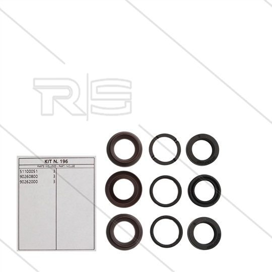 Kit 196 - Manschettensatz Ø15mm für 3 Plunger - Serie 60