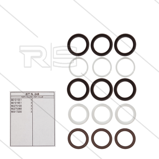 Kit 248 - Satz Hochdruck- und Niederdruckdichtungen Ø28mm (3x) - Serie 66