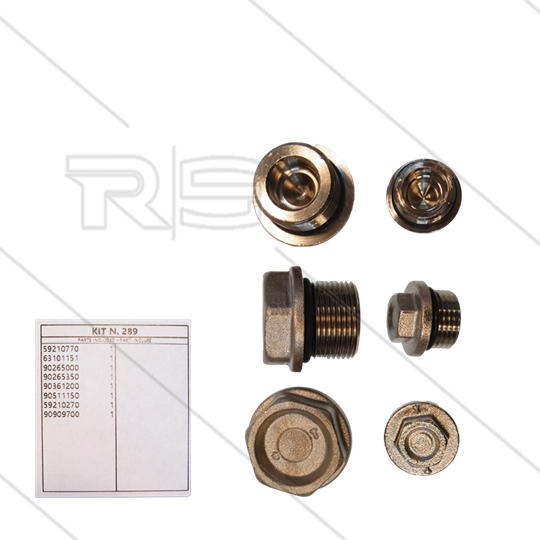 Kit 292 - Satz Ventilstopfen + O-Ringe (6x) - Messing vernickelt - Serie 59 + C2W + C3W