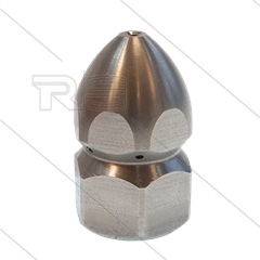 Rohrreinigungsdüse mit Frontbohrung - 0.150 - 3 x 1.20 + 1 x 1.20 - Edelstahl - SW24 - 1/2&quot; IG
