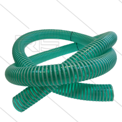 Saugschlauch - Ø38mm - PVC -  grün mit Nylonspirale - für Schlammsauger - Meterware