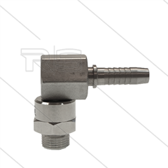 DGK Winkeldrehgelenk - einfach gelagert - 3/8" AG x 3/8" Pressnippel - 275 Bar - NW6.4 - 30 U/min