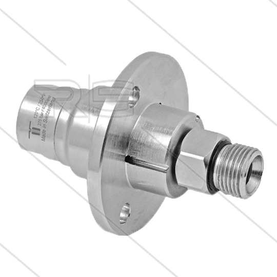 DXF Drehgelenk mit Flansch - M22x1,5 AG x M12x1 AG - max 20 Bar - max 180°C - für: STM200