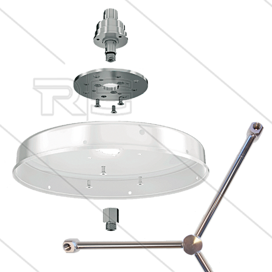 FL-Z Umbau Kit - Drehgelenk, Adapterplatte, Montageschrauben, Distanz-Adapter, Rotorarm 3 x 1/4&quot; IG