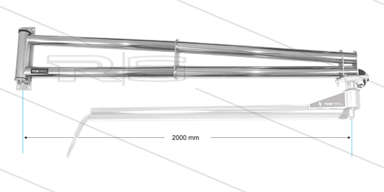 WSA - Wandschwenkausleger - L=2000mm - Anschluss Ein: 1/4&quot; IG x Aus: 1/4&quot; AG