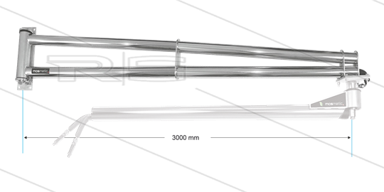 WSA-2R - Wandschwenkausleger (2 Innenrohre/Anschlüsse) - L=3000mm - Anschluss Ein: 1/4&quot; IG
