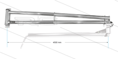 WSA - Wandschwenkausleger - L=4500mm - Anschluss Ein: 1/4&quot; IG x Aus: 1/4&quot; AG