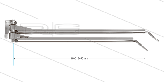 WAD - Doppel-Wandausleger - L=1900/2050mm - Anschluss Ein: 1/4&quot; IG x Aus: 1/4&quot; AG