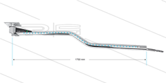 DKZbl - Deckenkreisel mit LED L=1750mm - Z-Ausführung - Anschluss Ein 1/4&quot; IG x Aus 1/4&quot; IG