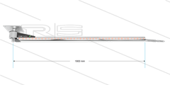 DKPbl - Deckenkreisel mit LED - L=1900mm - Anschluss Ein 1/4&quot; IG x Aus 1/4&quot; IG