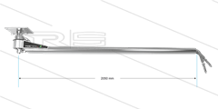DP2 - Deckenkreisel mit zwei separate Medien - L=2050mm - Anschluss Ein: 1/4&quot; IG x Aus: 1/4&quot; AG