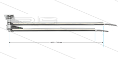 DKPbl - Doppel-Deckenkreisel mit LED - L=1600 / 1750mm - Anschluss Ein 1/4&quot; IG x Aus 1/4&quot; IG