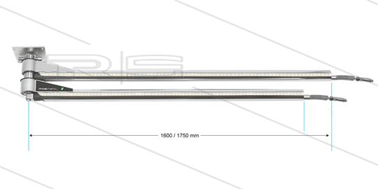 DKPbl - Doppel-Deckenkreisel mit LED - L=1600 / 1750mm - Anschluss Ein 1/4&quot; IG x Aus 1/4&quot; IG