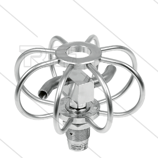 TYR-2f - Rohrreiniger - Ø75mm - Edelstahl - 275 Bar - max 120°C - 2 feste Rotorarme - Eingang: 3/8&quot;
