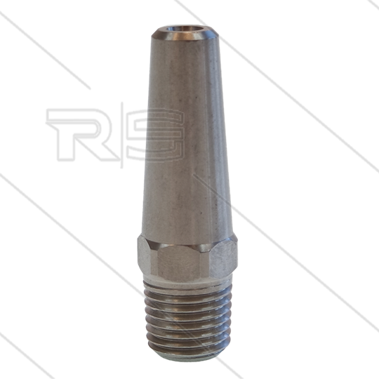 Verlängerte Edelstahl Düse 00.190 mit Stabilisator - 1/4&quot; NPT AG