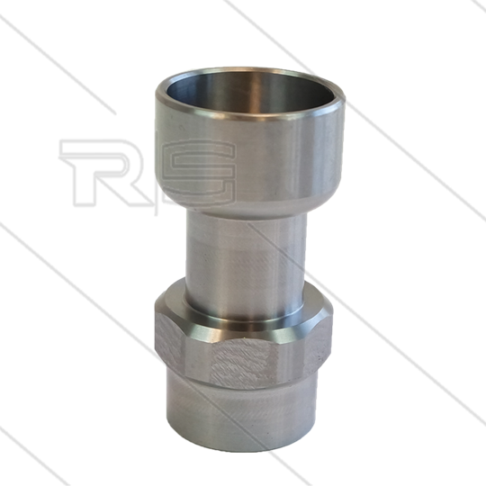 Düsenschutz für RP72 Lanze - VA - Eingang M22x1,5 IG x Ausgang 3/8&quot; IG