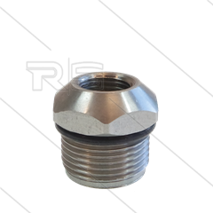 Eingang Düsenaufnahme RP72 mit O-Ring - Eingang 1/4&quot; IG x Ausgang M22x1,5 AG