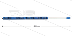 S3-350 - Lanze - L=1200mm - gerade - Edelstahl blau - Isohalbschalen 2 x L=360mm - 350 Bar