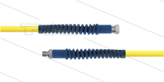 Carwash Titan-Slide Schlauch gelb DN06 - 3,5m - 3/8&quot; DKR x 3/8&quot; AGR - 2x  SKS blau - 300 Bar