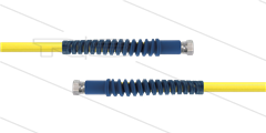 Carwash Titan-Slide Schlauch gelb DN06 - 3,5m - 2 x 3/8&quot; DKR - 2 x SKS blau - 300 Bar