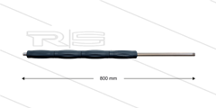RP007 Strahlrohr - L=800 mm - Stahl - umspritzter Isolierung L=400mm - 400 Bar - max 80°C
